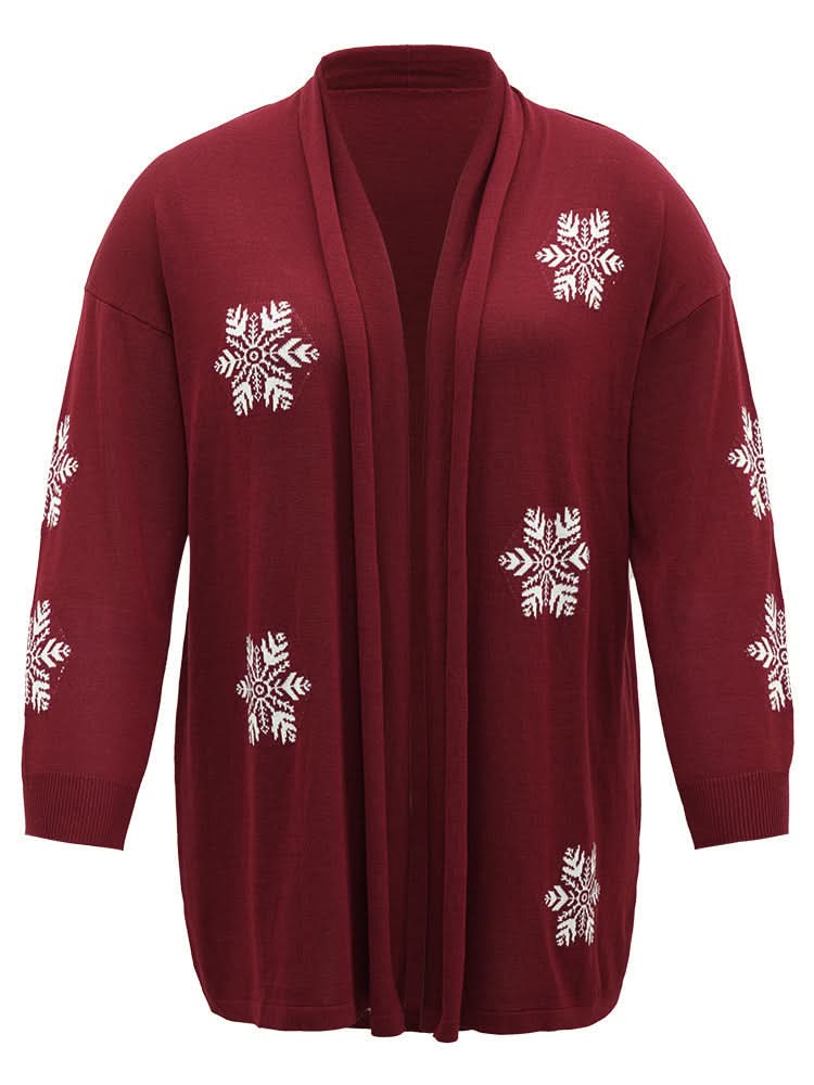 Supersoft Snowflake Lapel Collar Cardigan - BENTA Crochet