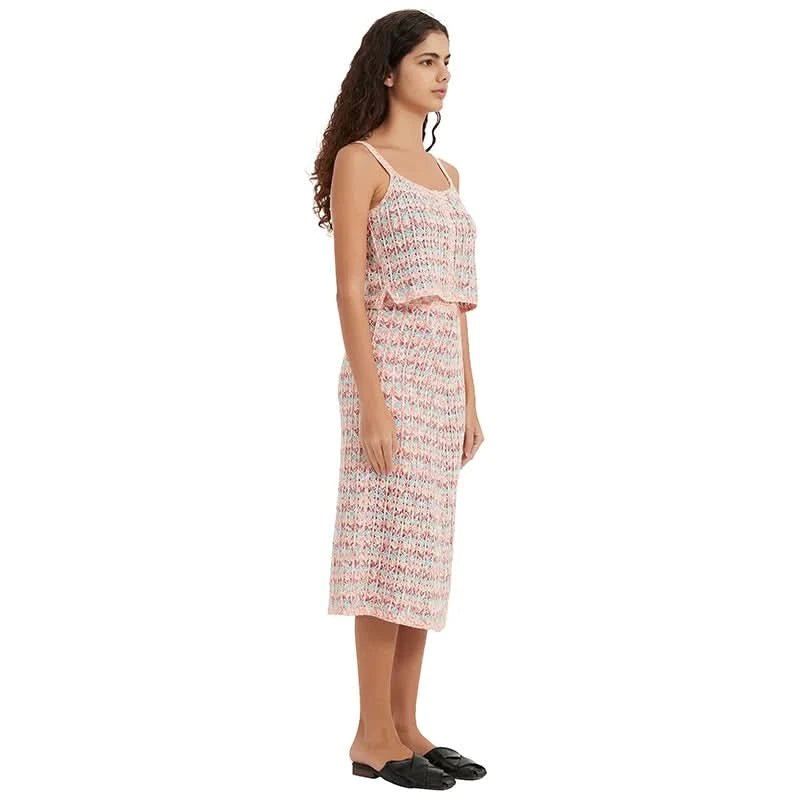 Tweed-Effect Crochet Cami Top & Skirt Set - BENTA Crochet