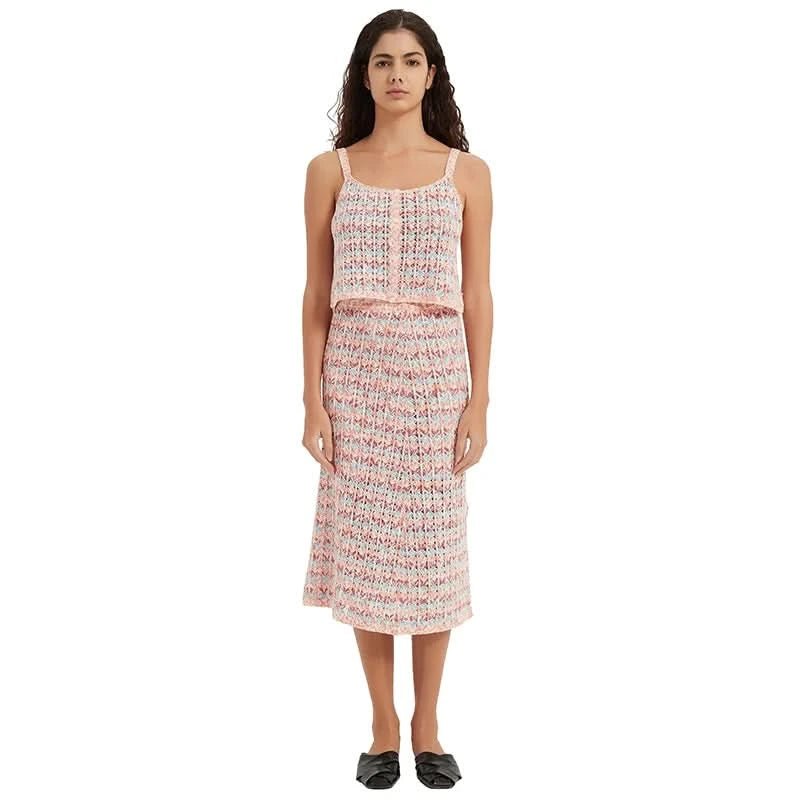 Tweed-Effect Crochet Cami Top & Skirt Set - BENTA Crochet