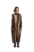 Vertical Colorblock Mock Neck Caftan Sweater Dress - BENTA Crochet