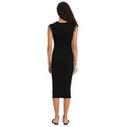 Women Contrast Piping Ribbed Sleeveless Midi Bodycon Knit Dress | Custom Private Label Knitwear - BENTA Crochet