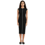 Women Contrast Piping Ribbed Sleeveless Midi Bodycon Knit Dress | Custom Private Label Knitwear - BENTA Crochet
