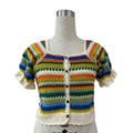 Women's Crochet Cardigan Wholesale | Striped Puff Sleeve - BENTA Crochet