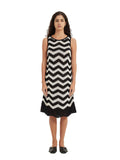 Women's Crochet Chevron Dress | Custom Black & White Midi | OEM & ODM - BENTA Crochet