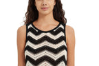 Women's Crochet Chevron Dress | Custom Black & White Midi | OEM & ODM - BENTA Crochet