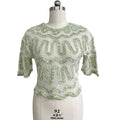 Women's Crochet Top Supplier | Ribbon Swirl Cropped Top - BENTA Crochet