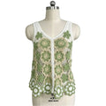 Women's Crochet Top Wholesale | Floral Medallion Button Front - BENTA Crochet